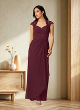 Augday Birdie A-Line Queen Anne Sequins Chiffon Dress