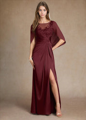 Augday Hera Mother of the Bride Dresses A-Line Lace Stretch Satin Dress