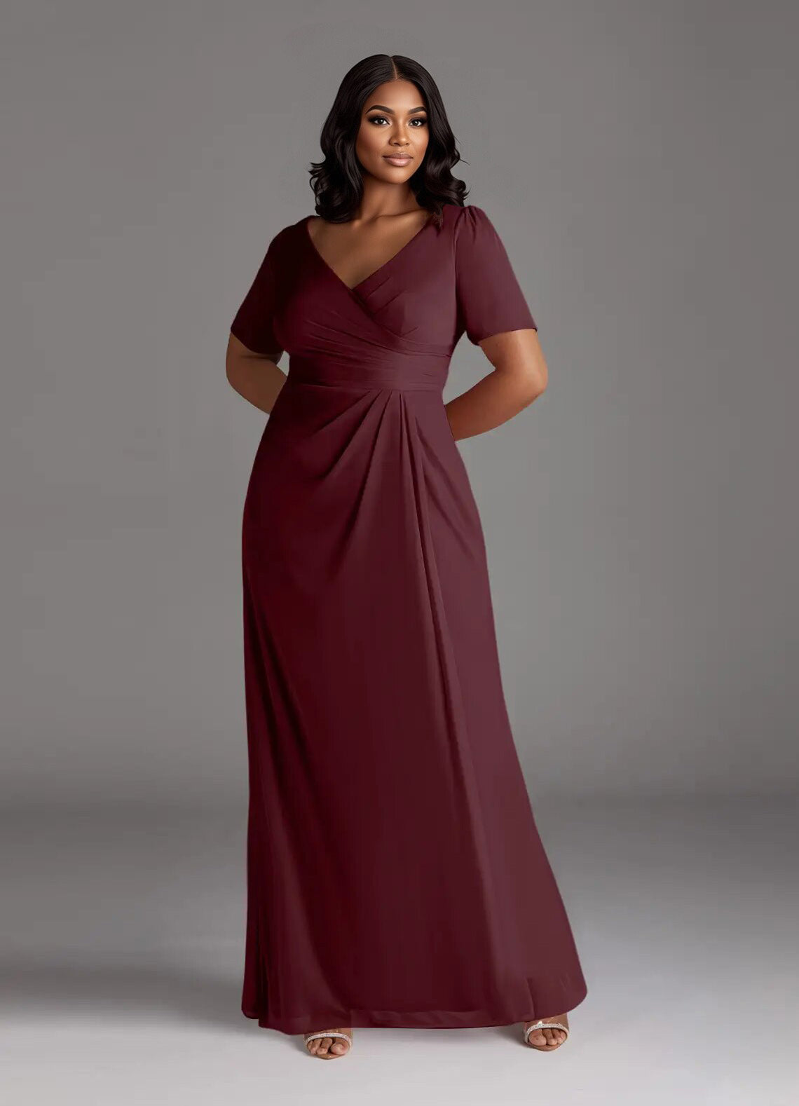 Augday Bessie A-Line Pleated Mesh Dress Plus Size