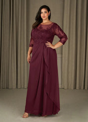 Augday Calanthe A-Line Scoop Chiffon Dress Plus Size