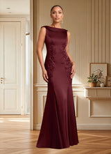 Augday Franny Sheath Lace Stretch Satin Dress