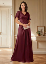 Augday Emmeline A-Line Pleated Stretch Satin Dress