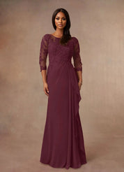 Augday Calanthe A-Line Scoop Chiffon Dress