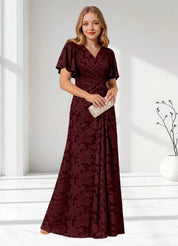 Augday Emmeline Pleated Floral Burnout Dress