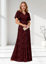 Augday Emmeline Pleated Floral Burnout Dress