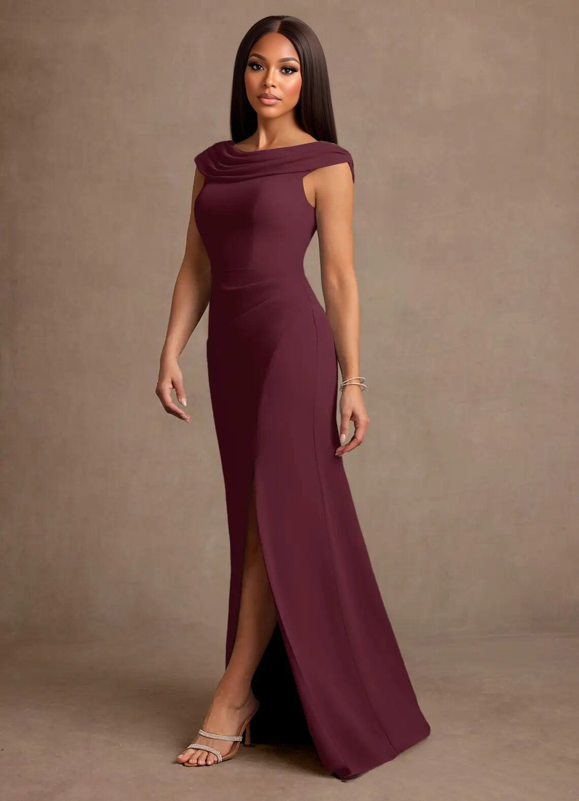 Augday Irvine A-Line Pleated Chiffon Dress