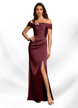 Augday Altonia Mermaid Off the Shoulder Stretch Satin Dress