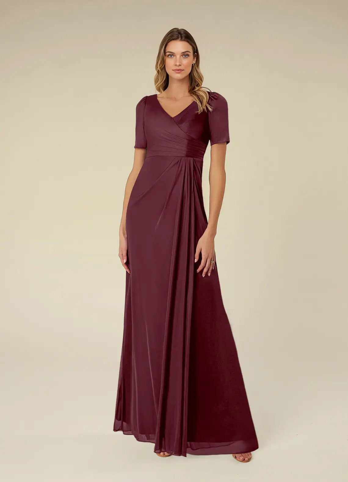 Augday Bessie A-Line Pleated Mesh Dress