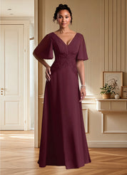 Augday Milliat A-Line Lace Chiffon Dress
