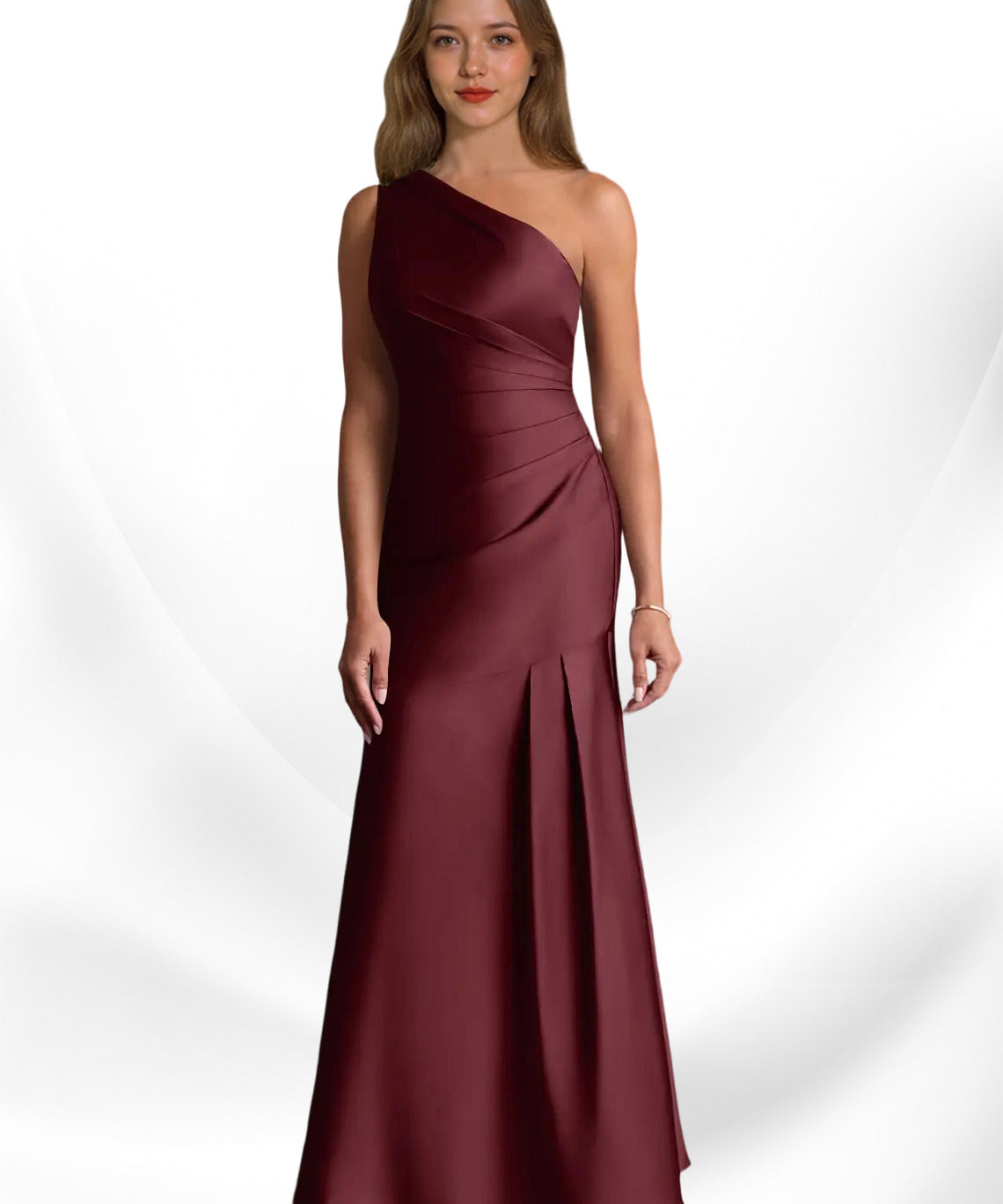 Augday Haifa Mermaid One Shoulder Stretch Satin Dress