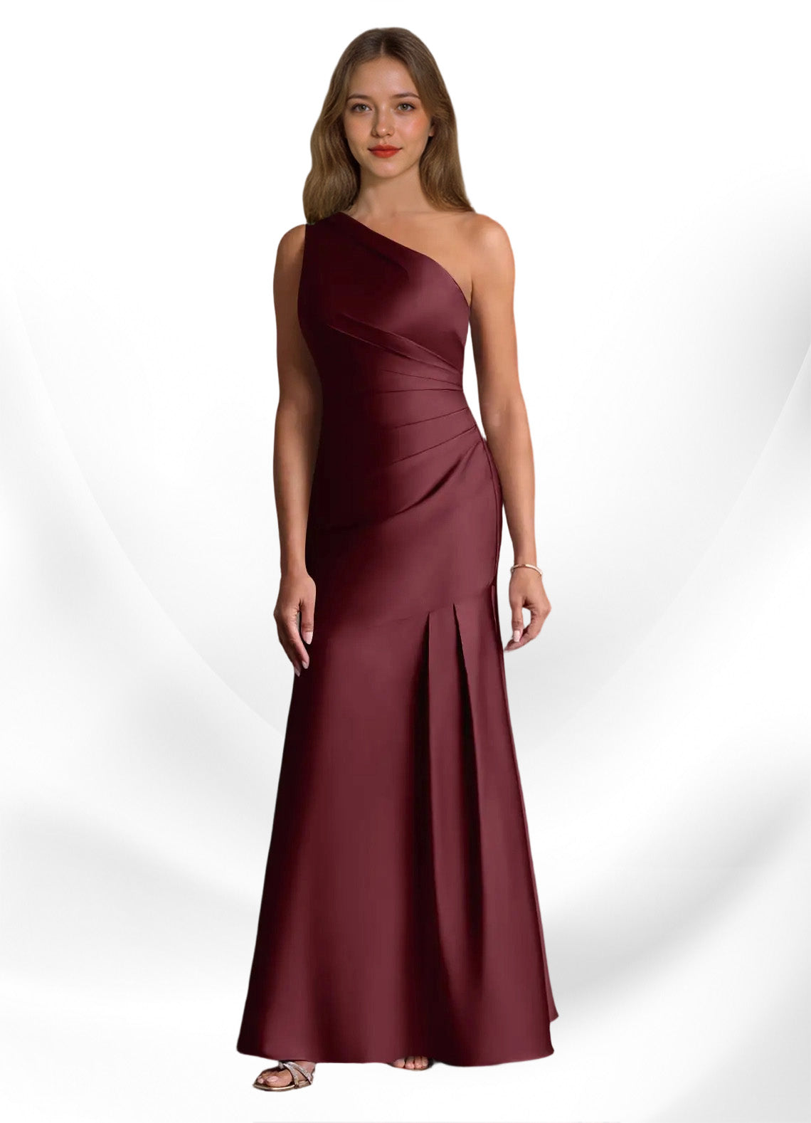 Augday Haifa Mermaid One Shoulder Stretch Satin Dress