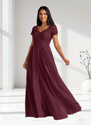 Augday Dunja A-Line V-Neck Lace Chiffon Dress