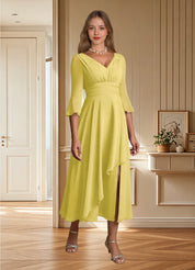 Augday Aerynne A-Line Pleated Chiffon Dress