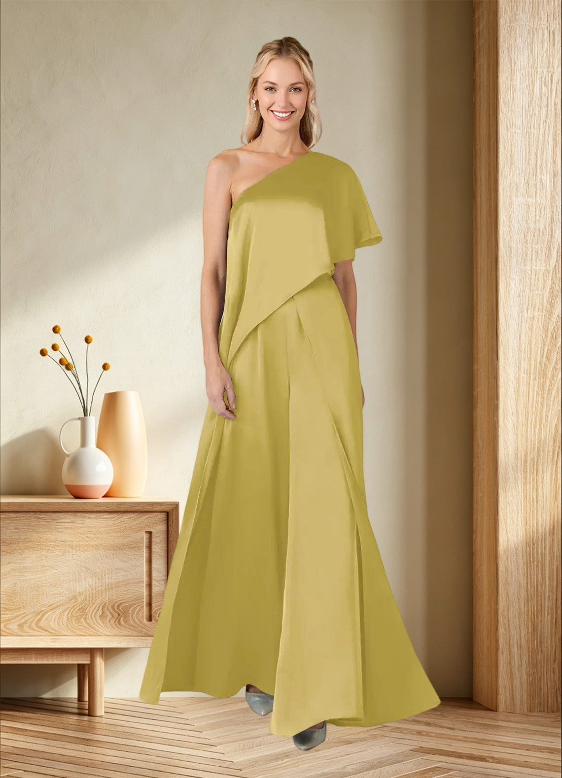 Augday Hagretta Jumpsuit/Pantsuit Stretch Satin Dress
