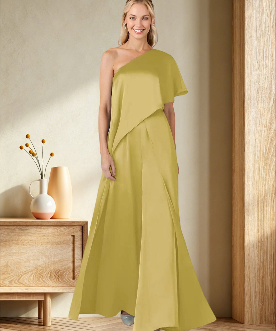 Pantsuit Stretch Satin Dress