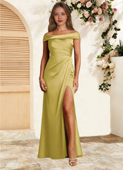 Augday Bedford Sheath Pleated Stretch Satin Dress