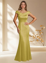 Augday Aberdeen Sheath Pleated Stretch Satin Dress