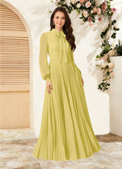 Augday Adellah A-Line Pleated Chiffon Dress