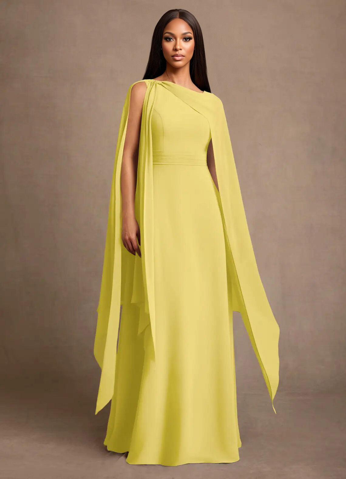 Augday Liddie A-Line Pleated Chiffon Dress