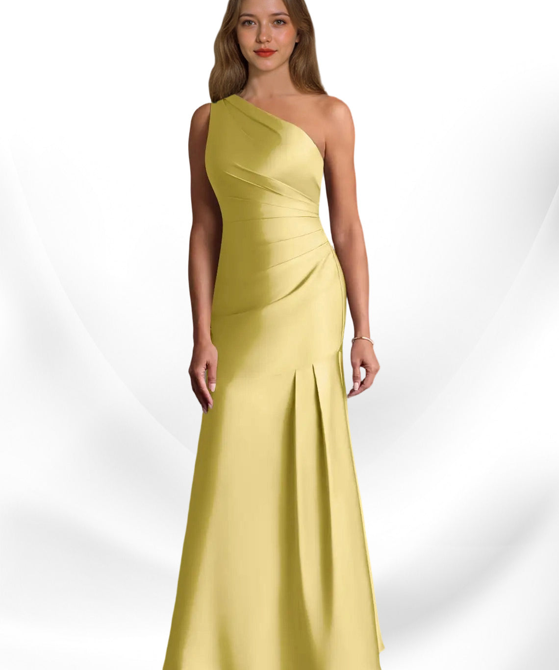 Augday Haifa Mermaid One Shoulder Stretch Satin Dress