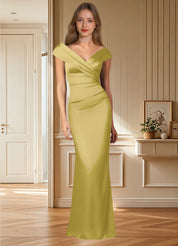 Augday Ludlow Mermaid Pleated Stretch Satin Dress