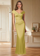 Augday Ludlow Mermaid Pleated Stretch Satin Dress