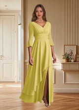 Augday Eire A-Line Pleated Chiffon Dress