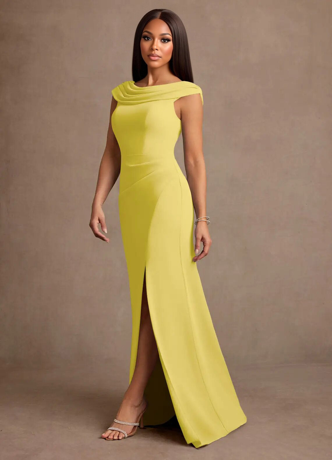 Augday Irvine A-Line Pleated Chiffon Dress