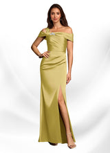 Augday Altonia Mermaid Off the Shoulder Stretch Satin Dress