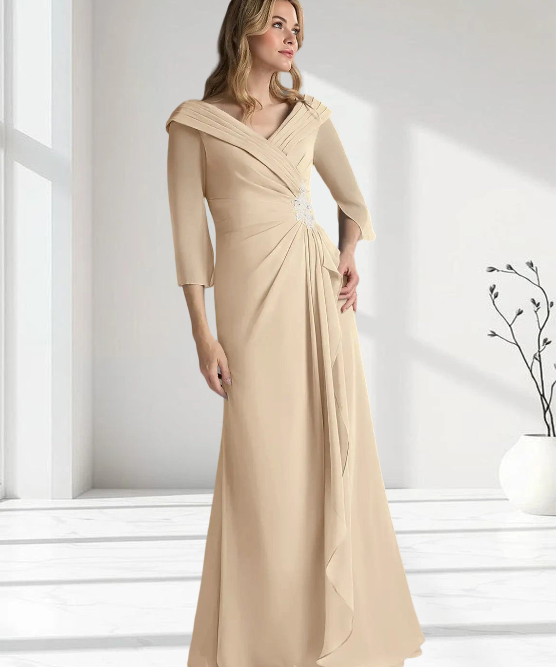 Augday Jaycee A-Line Chiffon Dress