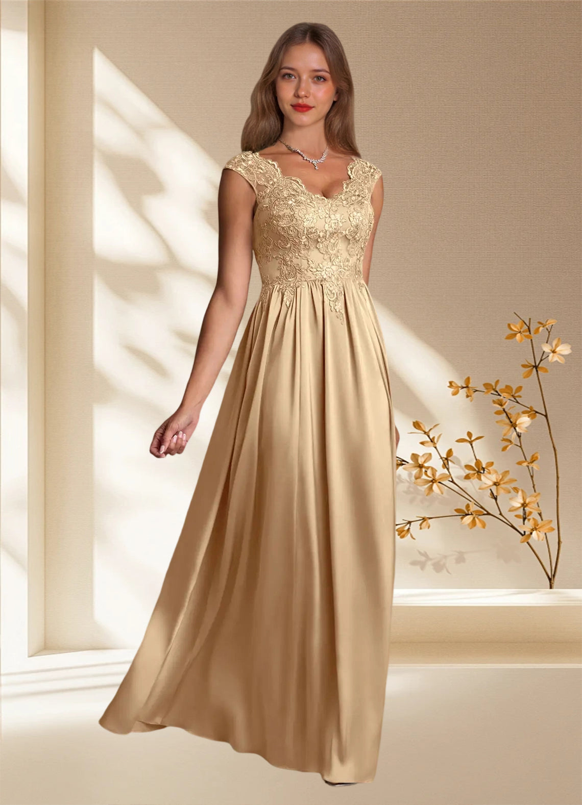 Augday Amethyst A-Line Lace Dress