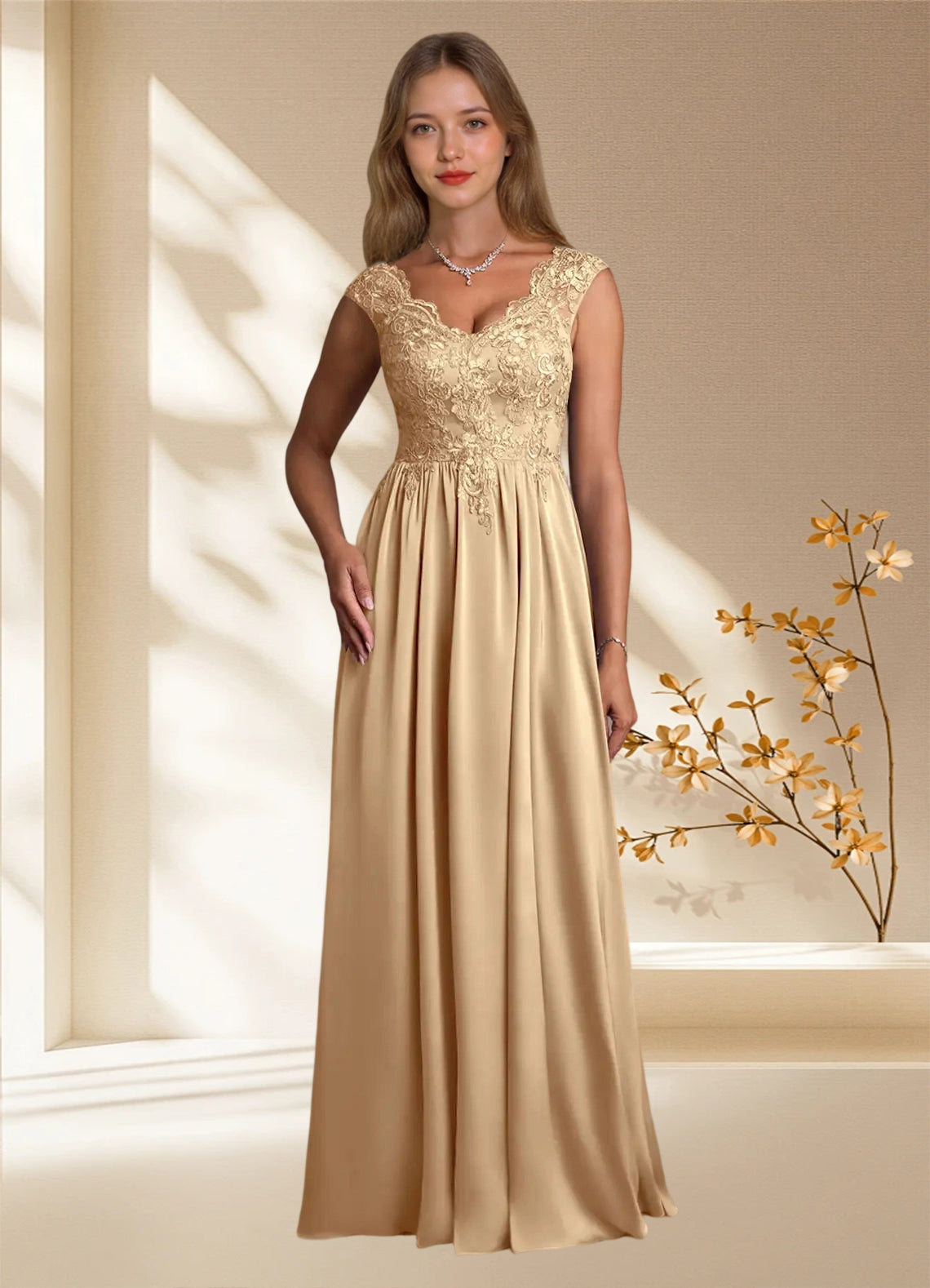 Augday Amethyst A-Line Lace Dress