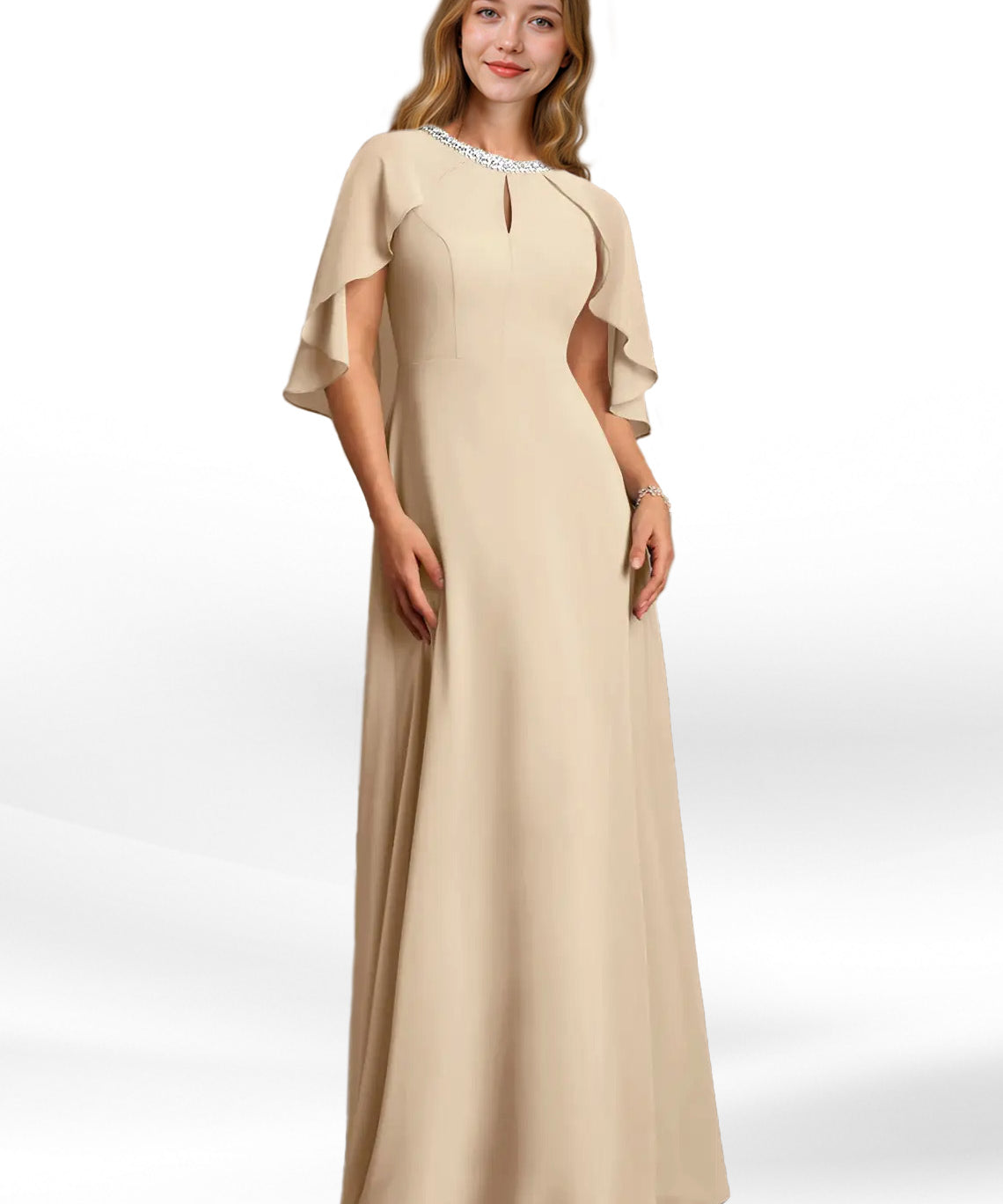 Augday Winnifred A-Line Beaded Chiffon Dress