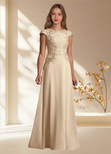 Augday Christi A-Line Lace Chiffon Dress