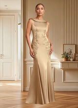Augday Franny Sheath Lace Stretch Satin Dress