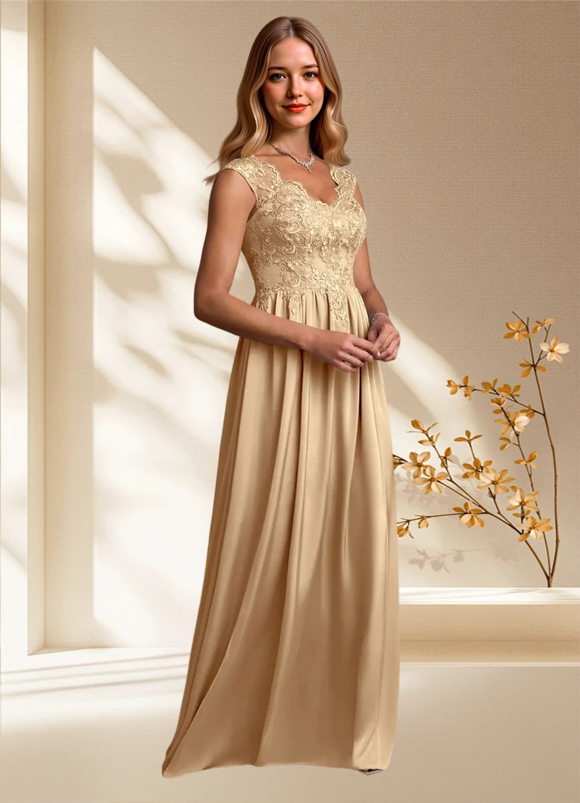 Augday Amethyst A-Line Lace Dress