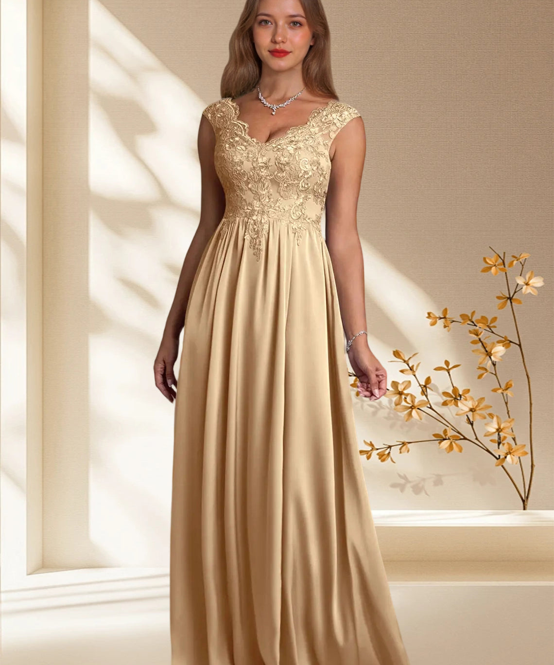 Augday Amethyst A-Line Lace Dress