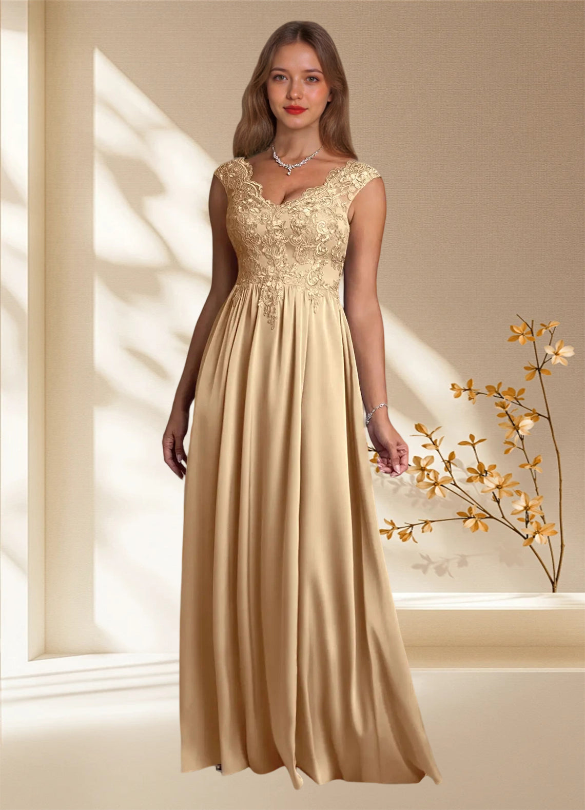 Augday Amethyst A-Line Lace Dress