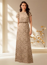 Augday Lehi A-Line Boatneck Floral Burnout Dress