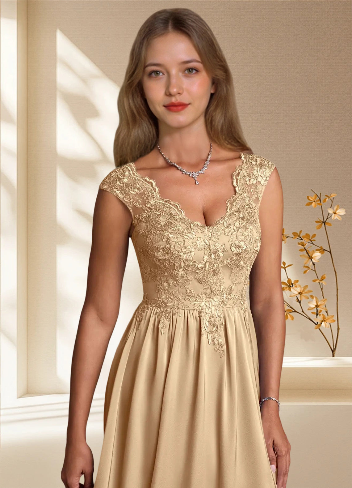 Augday Amethyst A-Line Lace Dress