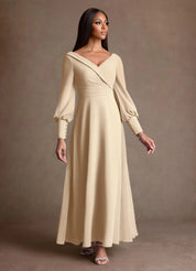 Augday Paterson A-Line Pleated Chiffon Dress