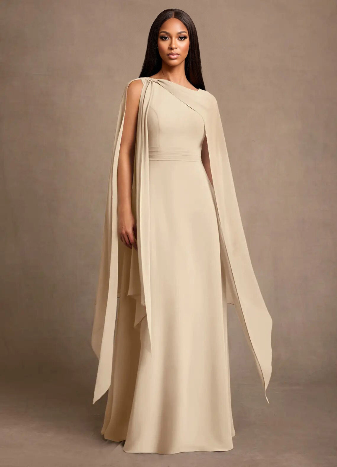 Augday Liddie A-Line Pleated Chiffon Dress