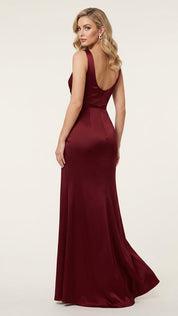 Summer Hot Sale 🌙 THE SATIN SLIP GOWN: COWL NECK, SIDE RUCHING, OPEN BACK