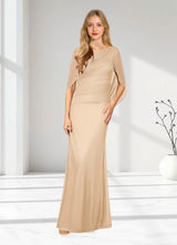 Augday Belladonna Mermaid Scoop Pleated Mesh Dress