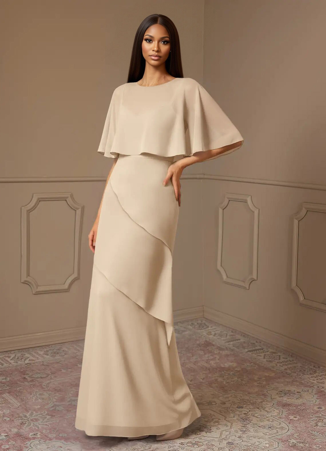 Augday Bowie A-Line Chiffon Dress