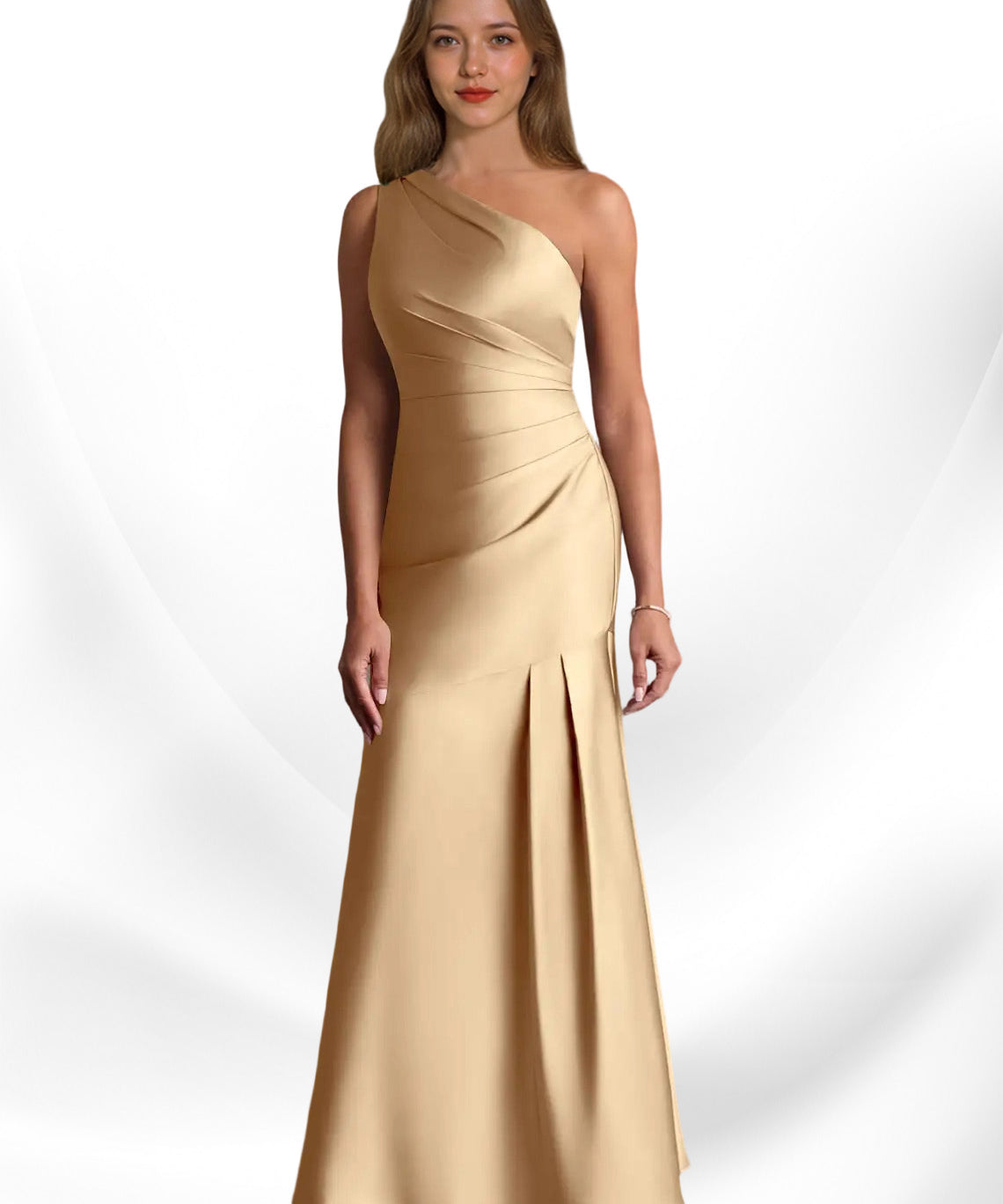 Augday Haifa Mermaid One Shoulder Stretch Satin Dress