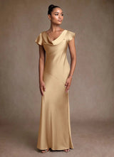 Augday Shelby Mother of the Bride Dresses Mermaid Pleated Stretch Satin Dress