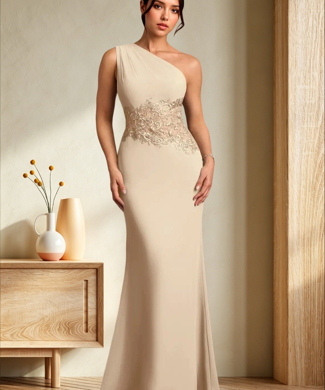 Augday Kathie Mermaid Lace Chiffon Dress