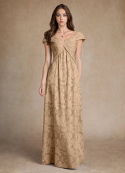 Augday Myrtle A-Line Pleated Floral Burnout Dress