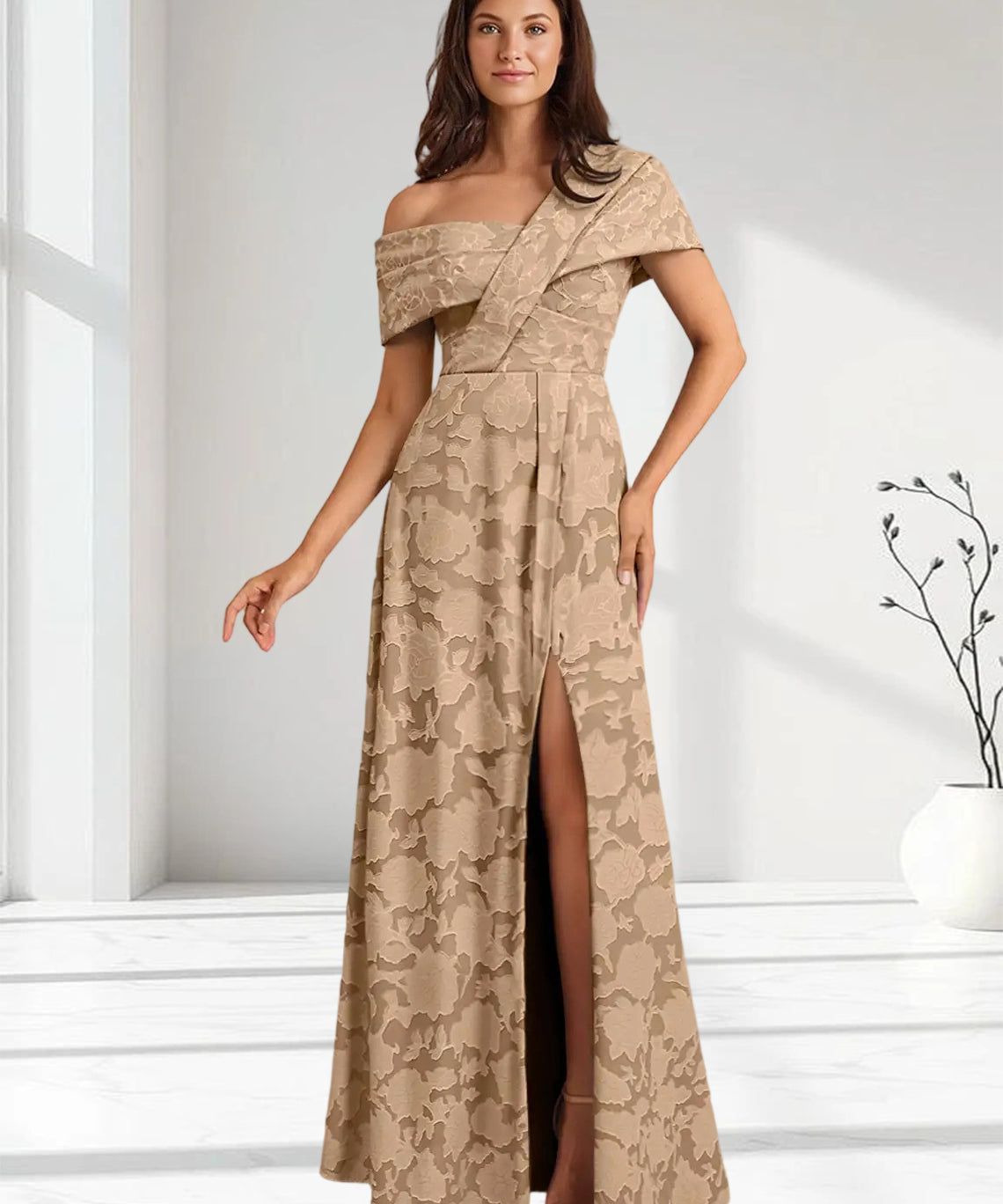 Augday Milton Milton A-Line Pleated Floral Burnout Dress